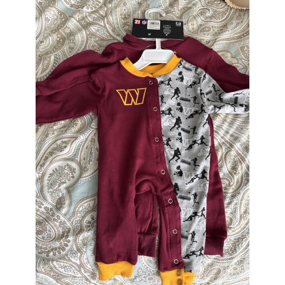 NFL Team Apparel Washington Commanders Baby Bodysuits 2-Pack Size 3-6 Month New